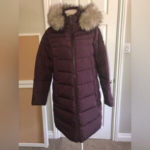 Dkny Quilted Faux Fur-Trim Jacket